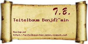 Teitelbaum Benjámin névjegykártya